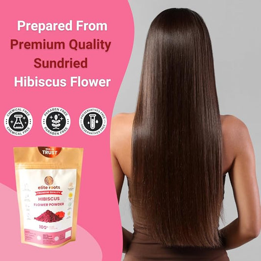 EliteRoots Organic Hibiscus Powder – Natural Care for Hair