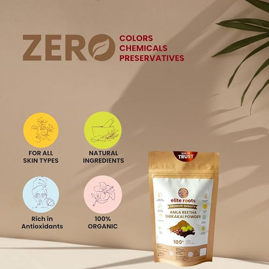 EliteRoots Amla Reetha Shikakai Powder – 100g