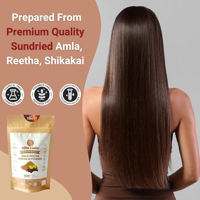 EliteRoots Amla Reetha Shikakai Powder – 100g