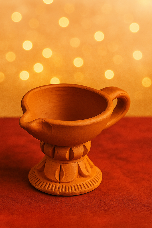 EliteRoots Handmade Natural Clay Dhuni | Terracotta Loban Dani Burner & Hawan Pot Stand | Traditional for Pooja, Dhoop, Dhuni & Home Décor
