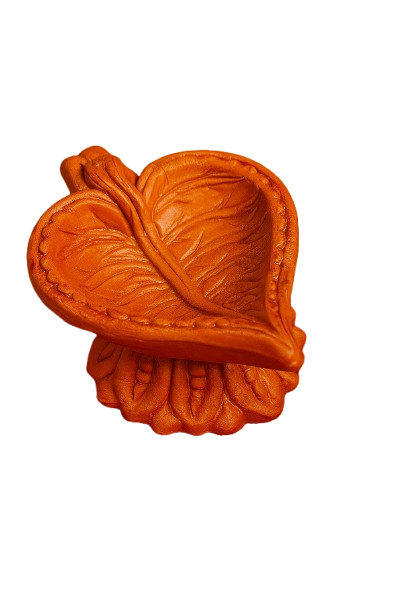 EliteRoots Radha Diwali Leaf Design Diya | Handmade Clay Mitti Diya, Dhoop Dani, Tealight Candle Holder & Small Havan Kund – Multipurpose Festival Decor