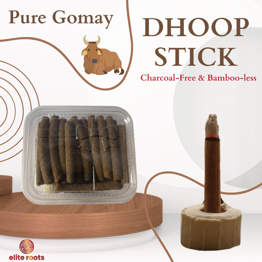 EliteRoots Gomay Dhoop Sticks | Chemical-Free | Charcoal-Free | Bamboo-less Dhoop Sticks - (2qty)