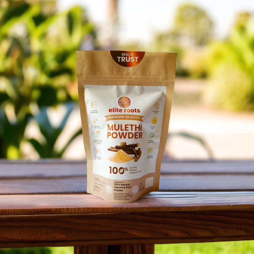 EliteRoots Premium Organic Mulethi Powder, Facepack and Wellness