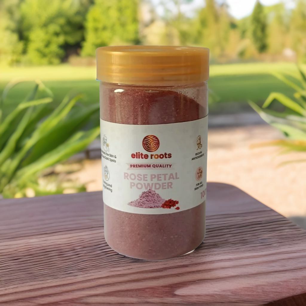 EliteRoots Organic Rose Powder – Natural Glow for Skin, Hair & Wellness