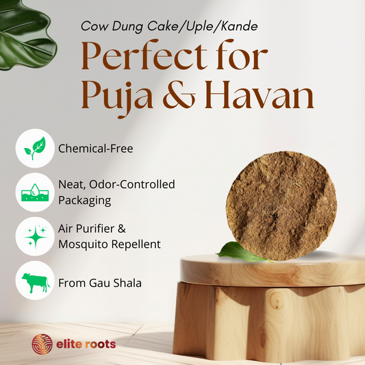 EliteRoots Pure Cow Dung Cake/Uple/Kande