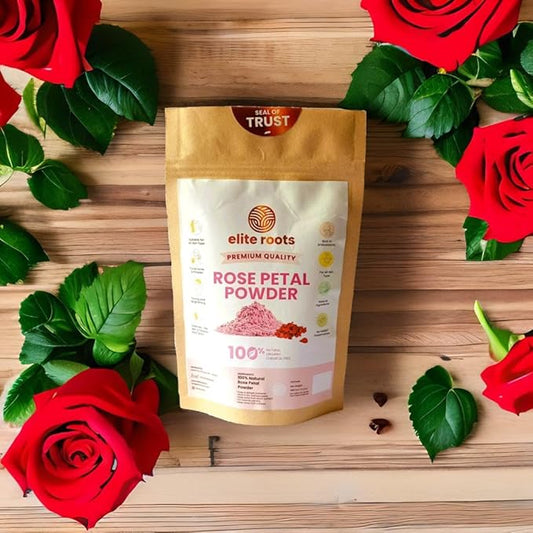 EliteRoots Organic Rose Powder – Natural Glow for Skin, Hair & Wellness