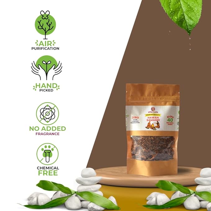 EliteRoots Premium Havan Samagri 100g, 100% Natural with 40 Naturally Sourced Herbs