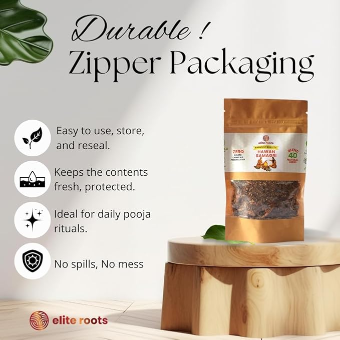 EliteRoots Premium Havan Samagri 100g, 100% Natural with 40 Naturally Sourced Herbs