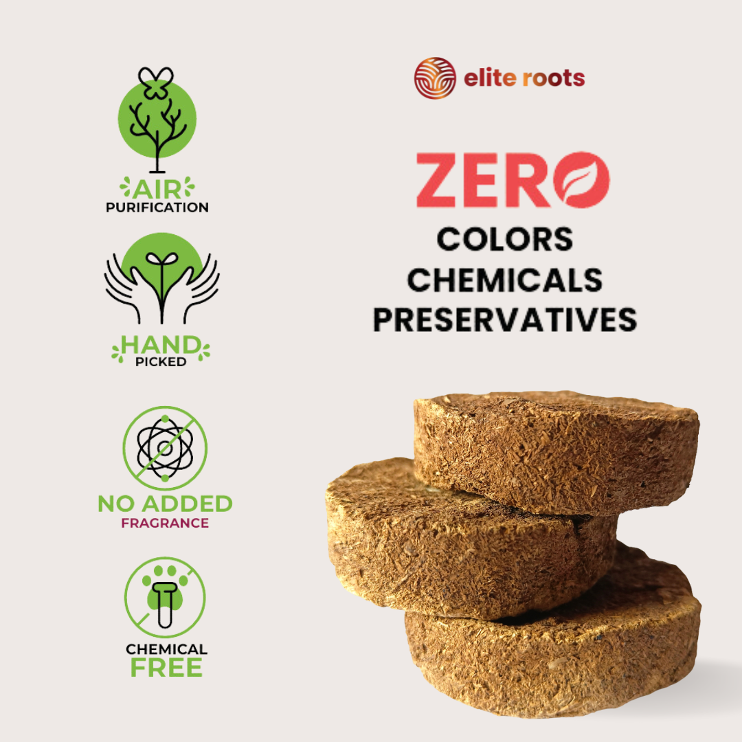 EliteRoots Pure Cow Dung Cake/Uple/Kande