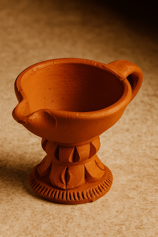 EliteRoots Handmade Natural Clay Dhuni | Terracotta Loban Dani Burner & Hawan Pot Stand | Traditional for Pooja, Dhoop, Dhuni & Home Décor