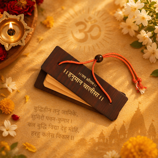 Premium Wooden Hanuman Chalisa by EliteRoots | Luxury Pooja Book for Daily Prayer & Gifting