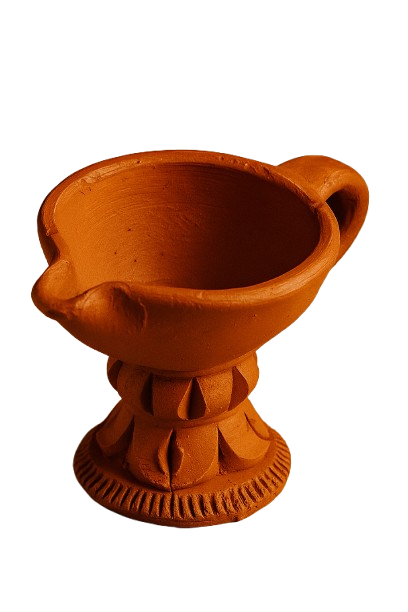 EliteRoots Handmade Natural Clay Dhuni | Terracotta Loban Dani Burner & Hawan Pot Stand | Traditional for Pooja, Dhoop, Dhuni & Home Décor