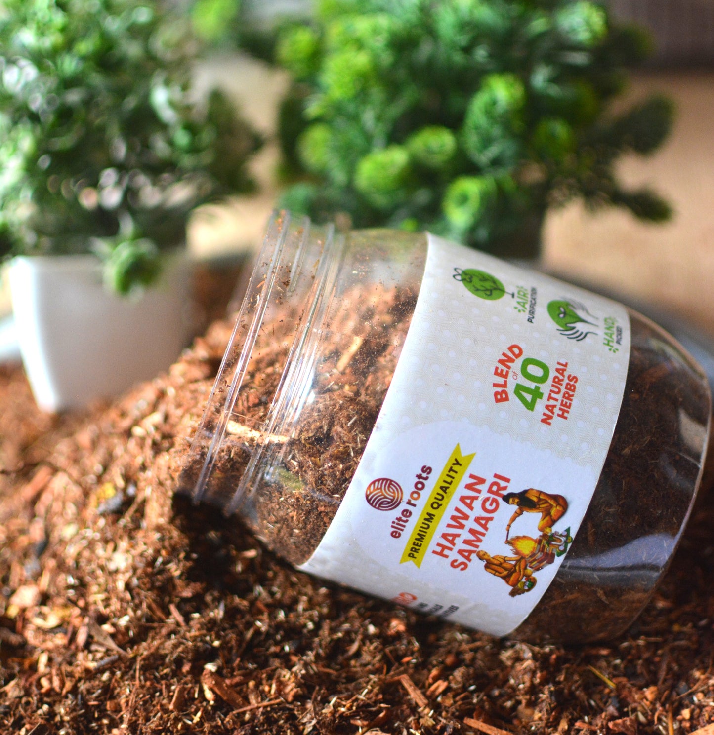 EliteRoots Premium Hawan Samagri 350g, 100% Natural with 40 Naturally Sourced Herbs | Havan Samagri | Havan Samidha