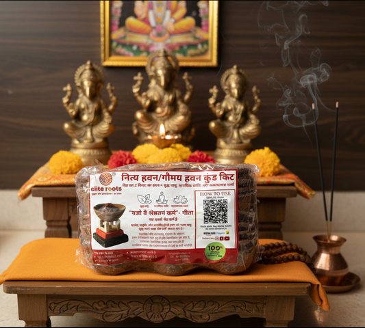 EliteRoots Nano Havan Cow Dung Cups 2 Sets | 60 Cups