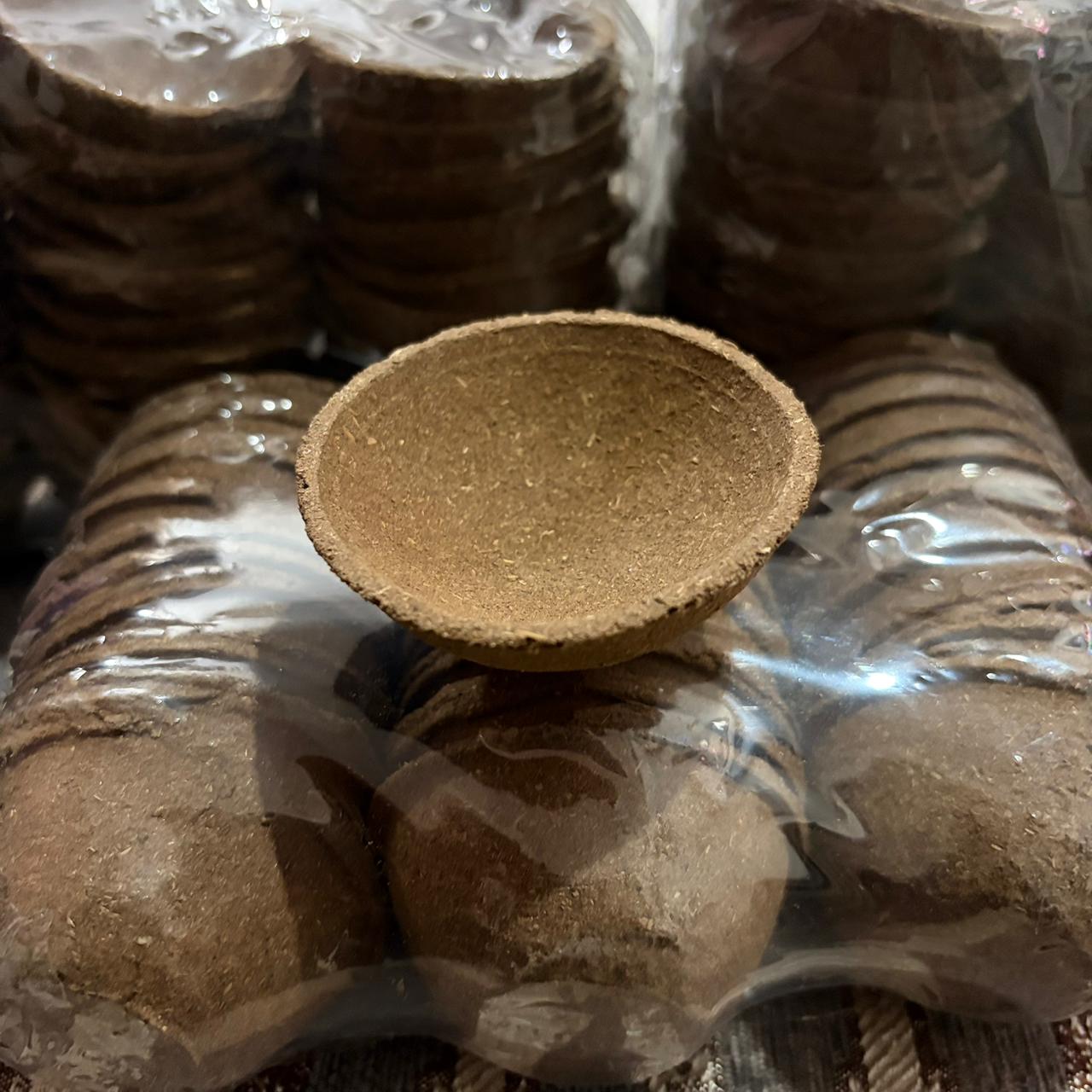 EliteRoots Nano Havan Cow Dung Cups 2 Sets | 60 Cups