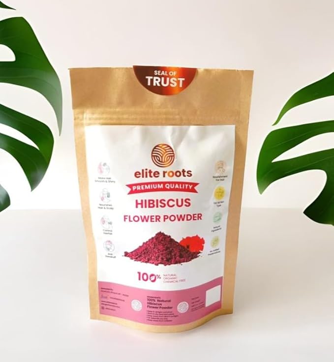 EliteRoots Organic Hibiscus Powder – Natural Care for Hair