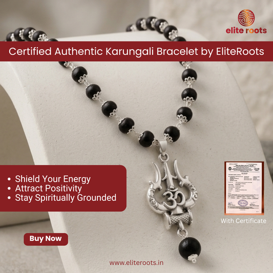 Premium Karungali Trishul Mala with Certificate | Original Ebony Wood Protection Mala
