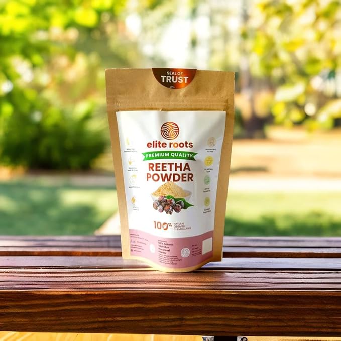 EliteRoots Organic Reetha Powder – Natural Cleanser for Healthy, Shiny Hair